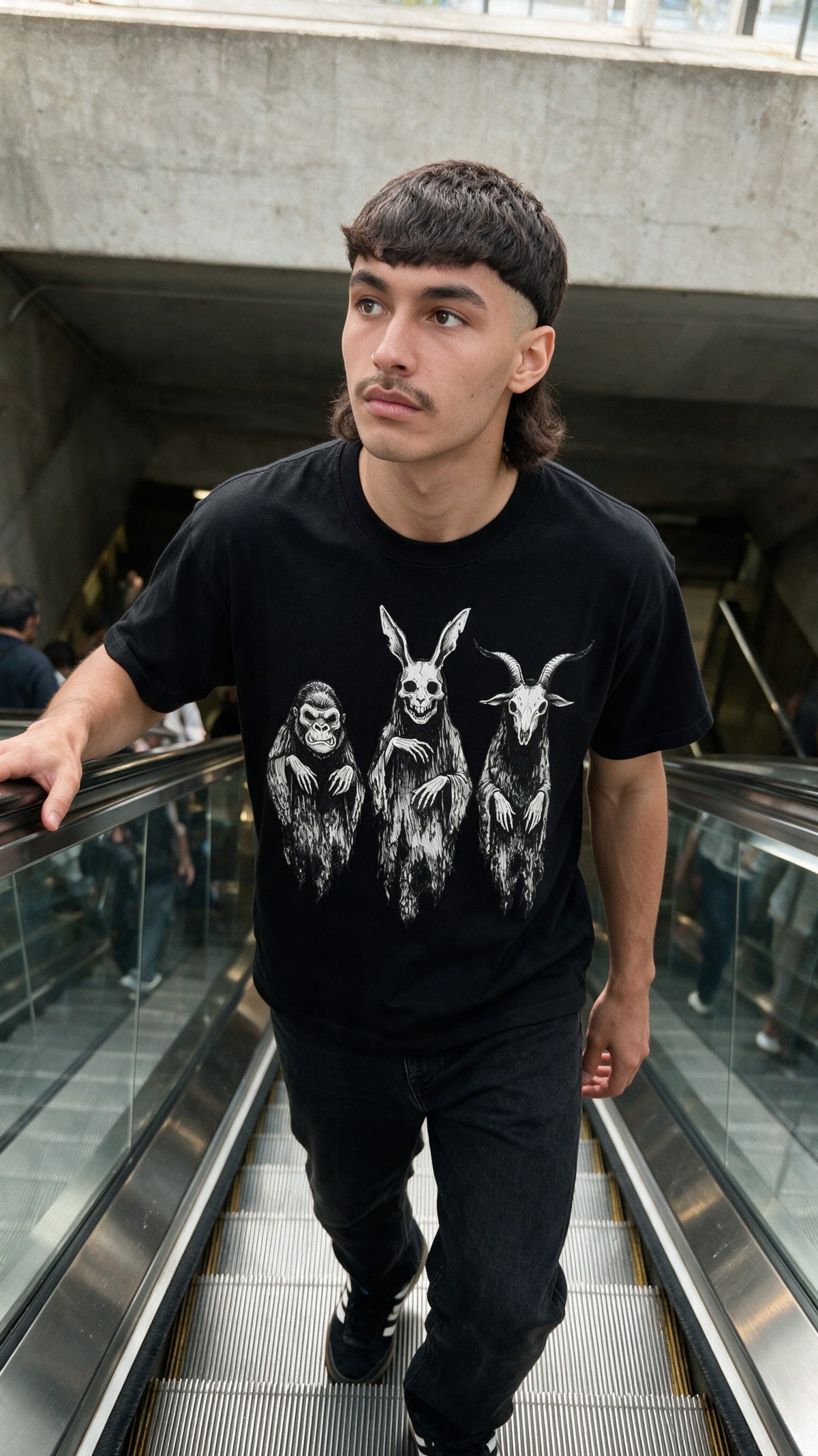 Three Spirits T-Shirt worn on the street — Urban Kong