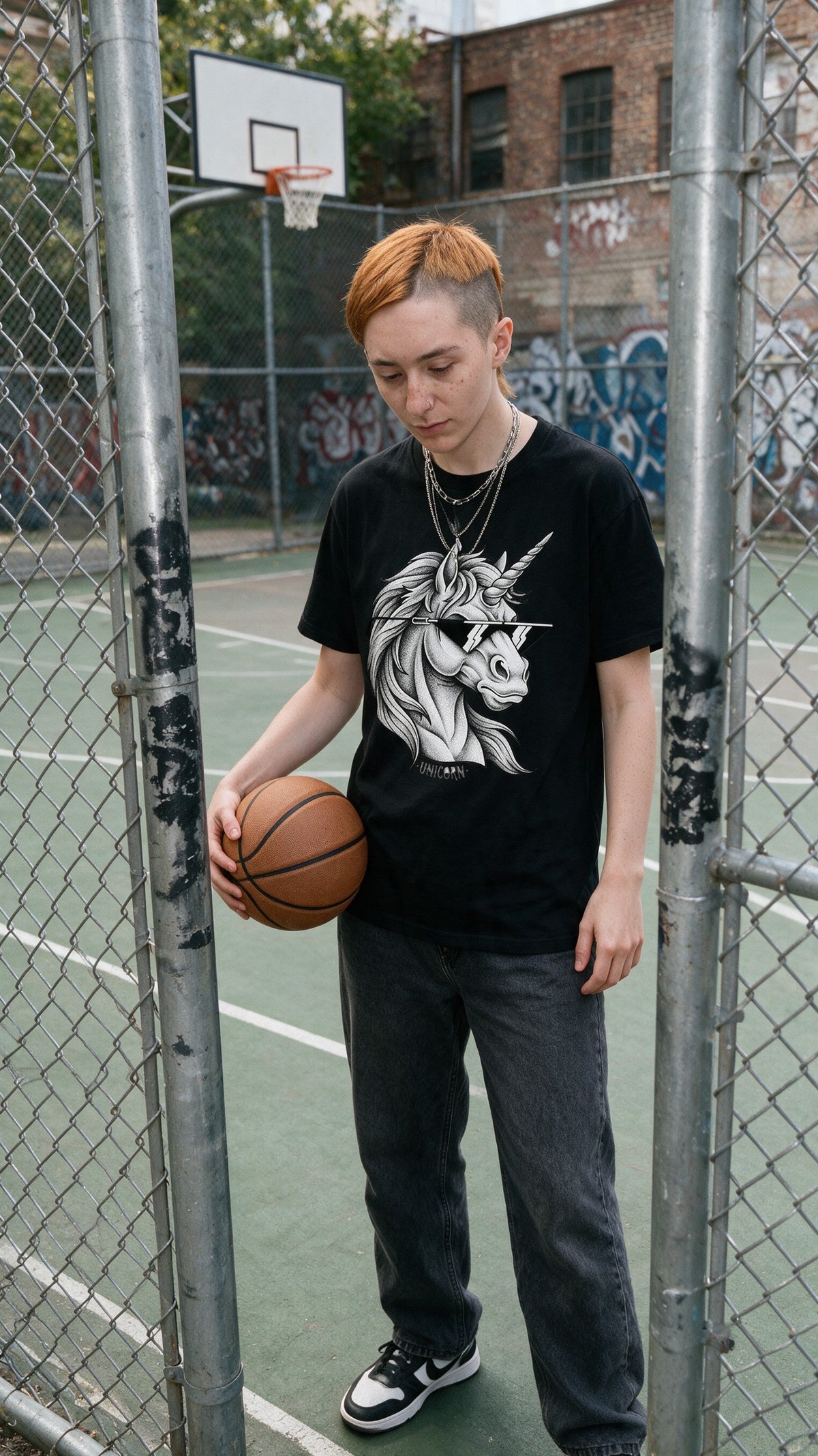 Unicorn Shades T-Shirt worn on the street — Urban Kong