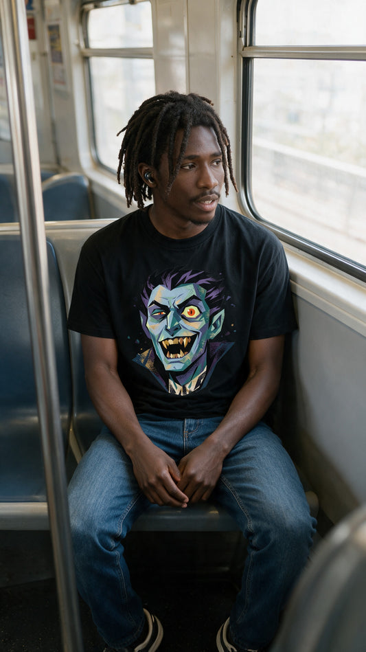 Vampire Grin T-Shirt worn on the street — Urban Kong