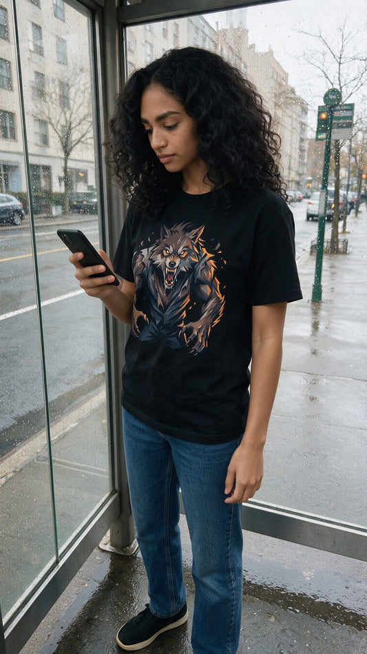 Werewolf T-Shirt worn on the street — Urban Kong