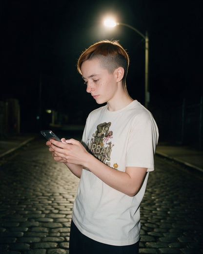 Urban Kong Zombie T-Shirt in Natural worn on the street — Urban Kong