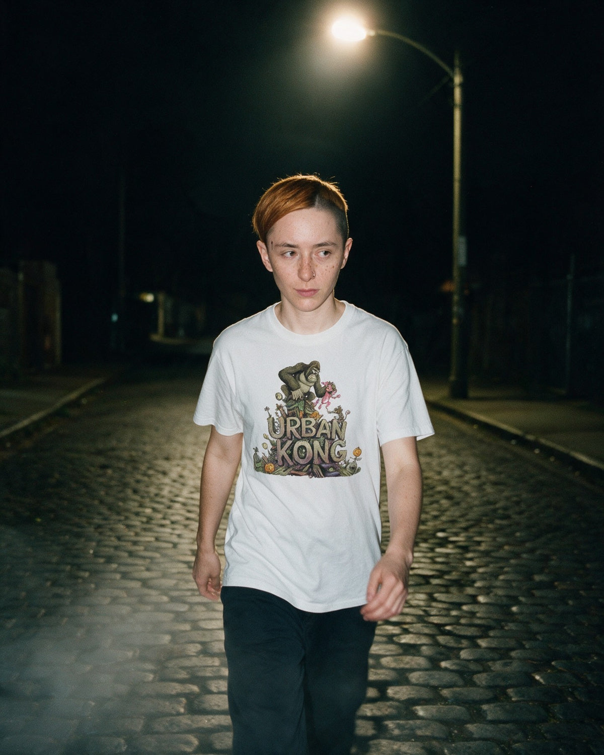Urban Kong Zombie T-Shirt worn on the street — Urban Kong