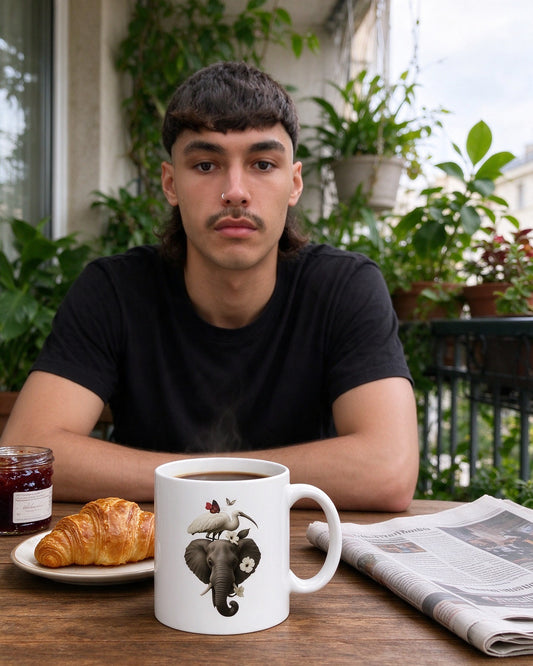 Whimsical Animal Ceramic Mug - Perfect for Coffee Lovers & Unique Gifts worn on the street — Urban Kong