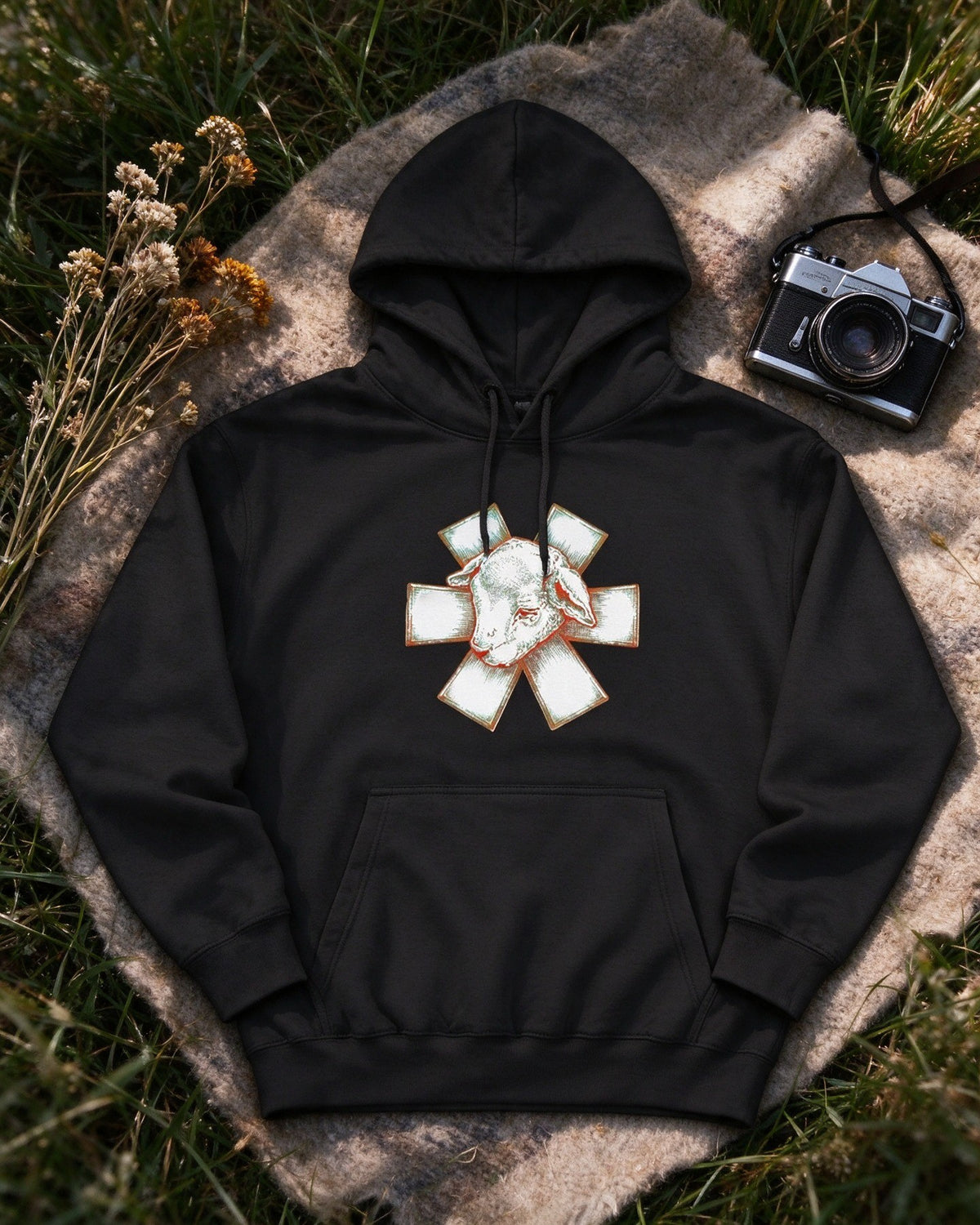 Wild Lamb Hoodie flat lay — Urban Kong