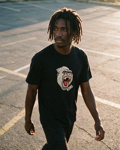 White Kong T-shirt worn on the street — Urban Kong