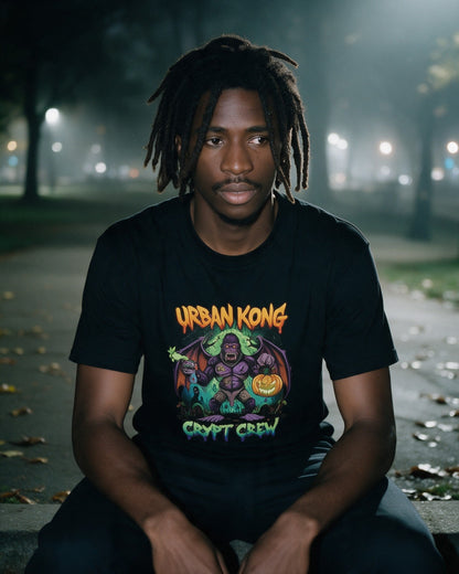 Zombie Bat Kong T-Shirt in Black worn on the street — Urban Kong