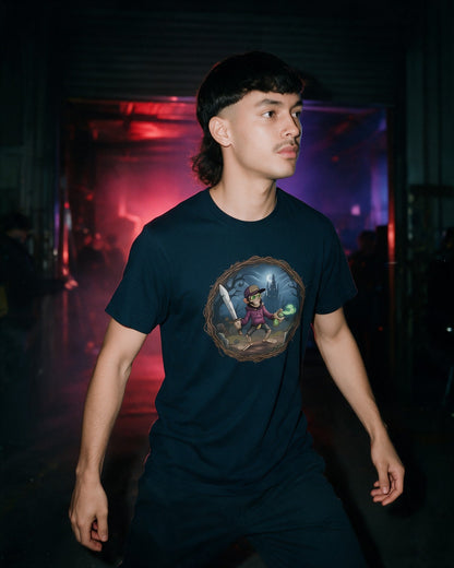 Zombie Warrior T-Shirt in Navy worn on the street — Urban Kong
