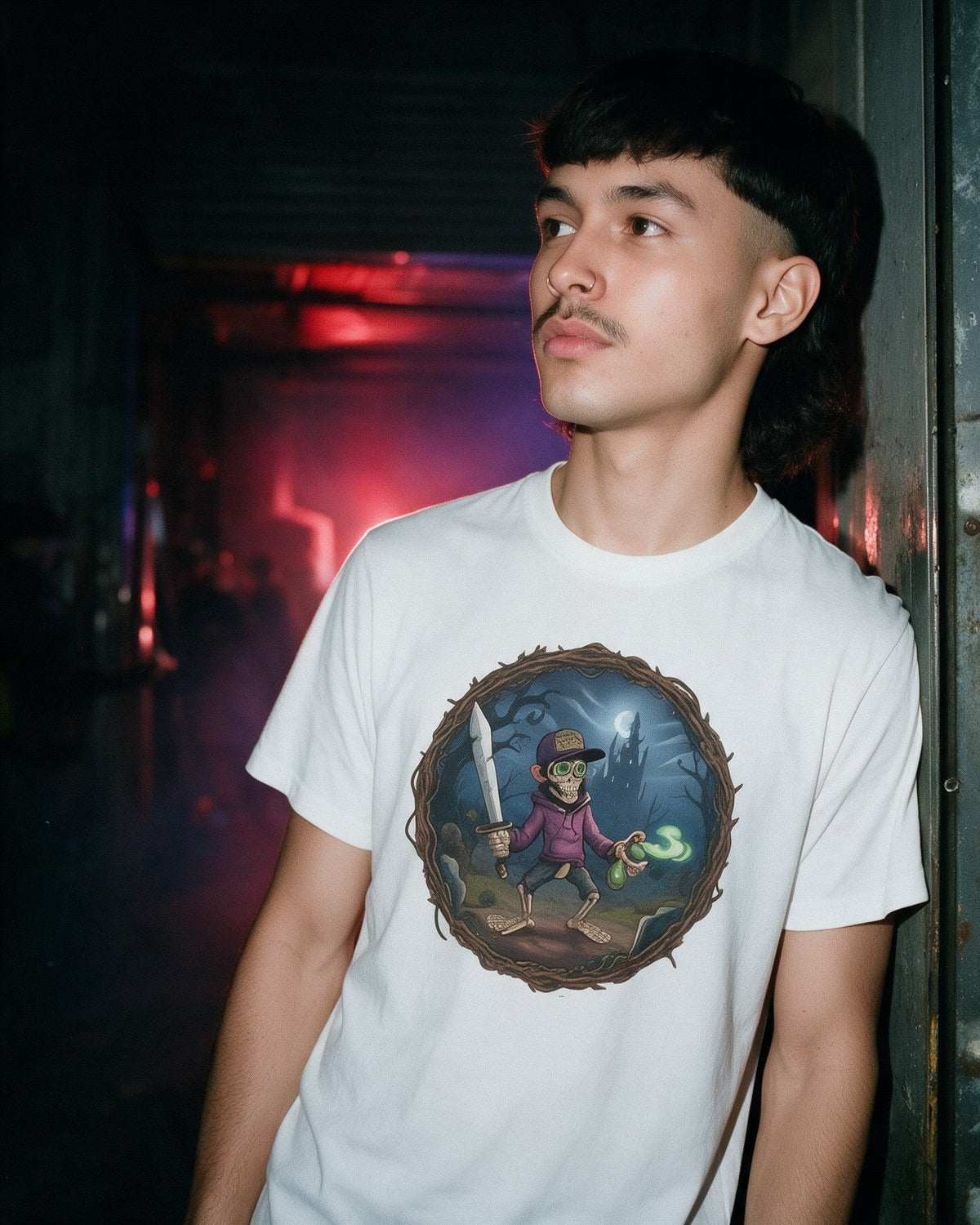 Zombie Warrior T-Shirt in White worn on the street — Urban Kong